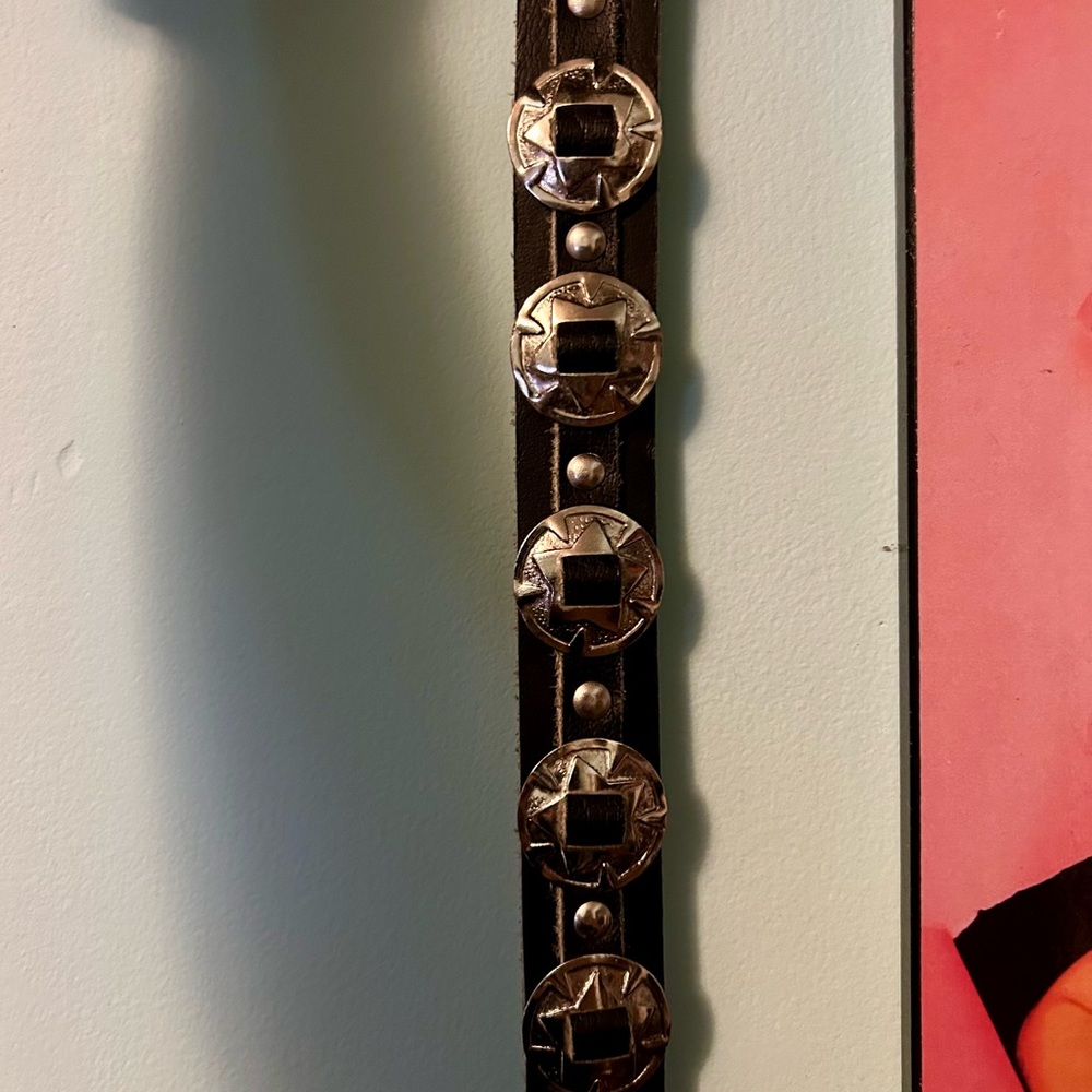 Genuine leather concho belt - belt buckle can be swapped out.